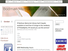 Tablet Screenshot of bodmanmemoriallibrary.org